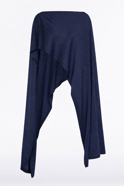 NAVY METALLIC KNIT WRAP