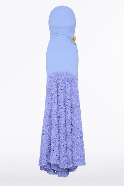 CORNFLOWER NASTRO STRAPLESS GOWN