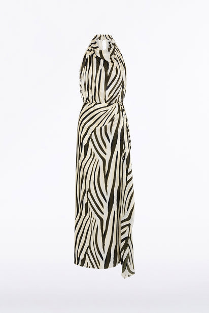 BOLD STRIPE CASCADE DRESS