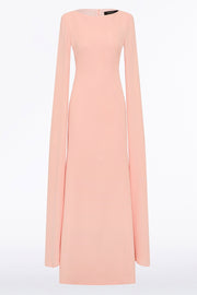 PALE ROSE CREPE CELEBRATION SLEEVE GOWN