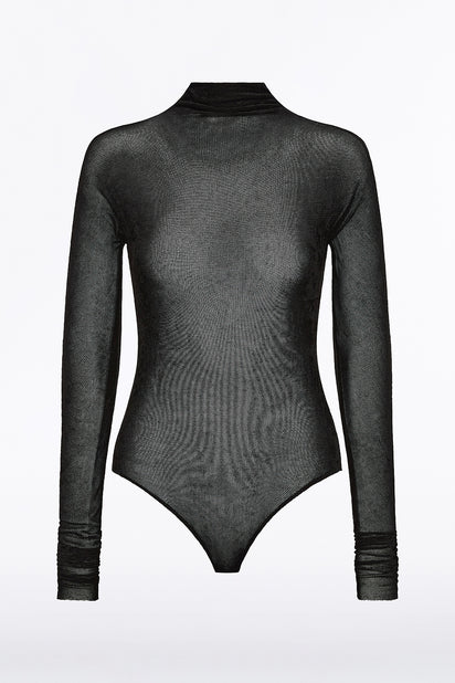 BLACK VELVET MESH BODYSUIT