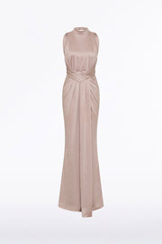 MOUSSE JERSEY TWIST FRONT MAXI DRESS