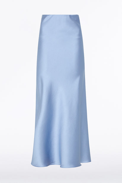 CORNFLOWER SATIN BIAS SKIRT