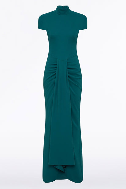 SERPENTINE CREPE CAP SLEEVE GOWN