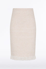 IVORY TWEED FRINGE  SKIRT