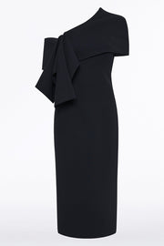 INK CREPE FASCIA ASYMMETRICAL DRESS