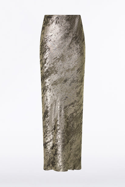 BURNISHED METALLIC BIAS SKIRT