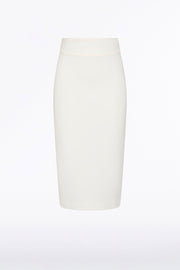 WHITE CREPE MIDI PENCIL SKIRT