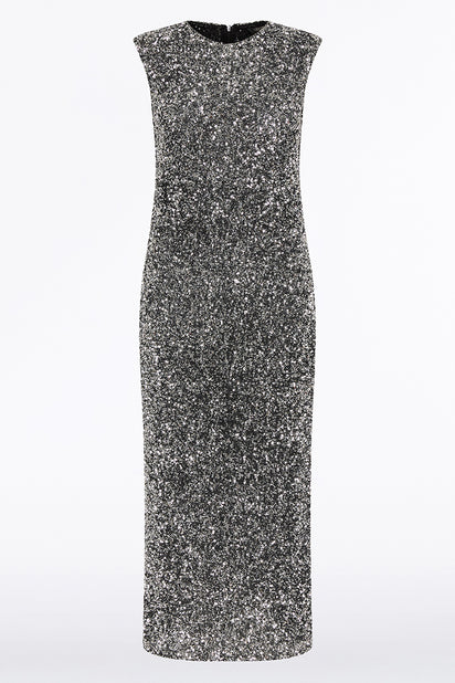 CHROME CRUSHED SEQUIN DRESS