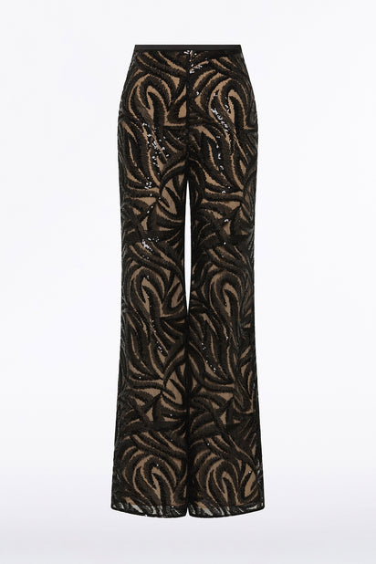 BLACK SWIRL SEQUIN FLARE PANT