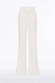 WHITE CREPE LOW WAIST PANT