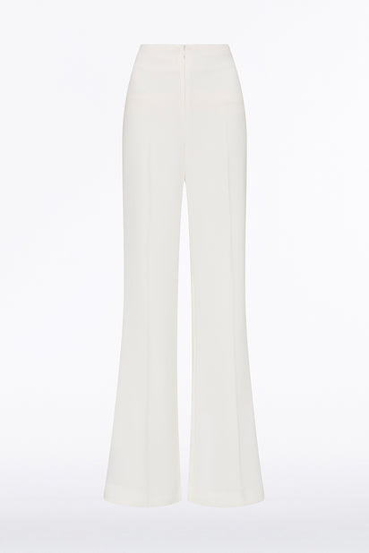 WHITE CREPE LOW WAIST PANT