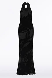 BLACK VELVET BURNOUT BIAS GOWN
