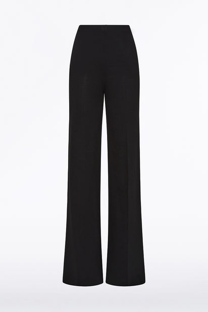 BLACK PONTE WIDE LEG PANT
