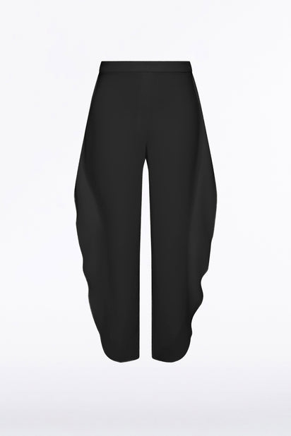 BLACK CREPE PETAL PANT