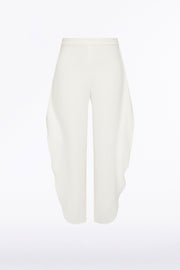 WHITE CREPE PETAL PANT