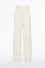 IVORY STARLIGHT TWILL TUCK FRONT PANT