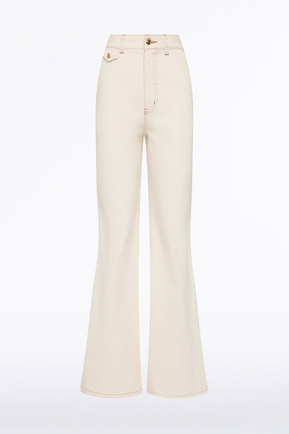 ECRU BOOTLEG DENIM JEANS