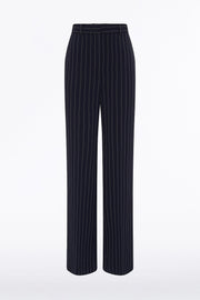 NAVY PINSTRIPE WIDE LEG PANT