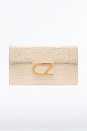 IVORY CZ LETTERA ENVELOPE CLUTCH