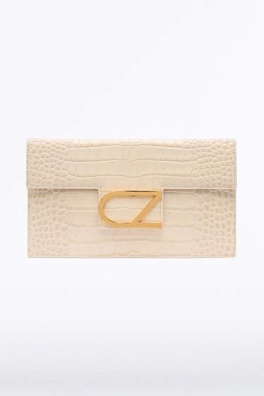 IVORY CZ LETTERA ENVELOPE CLUTCH