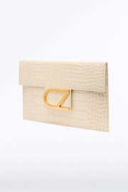 IVORY CZ LETTERA ENVELOPE CLUTCH