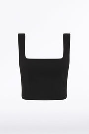 BLACK CREPE CROP TOP