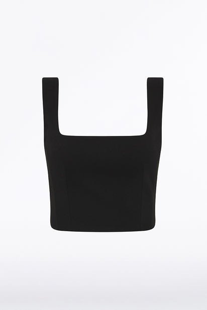 BLACK CREPE CROP TOP