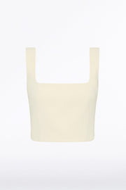 IVORY CREPE CROP TOP