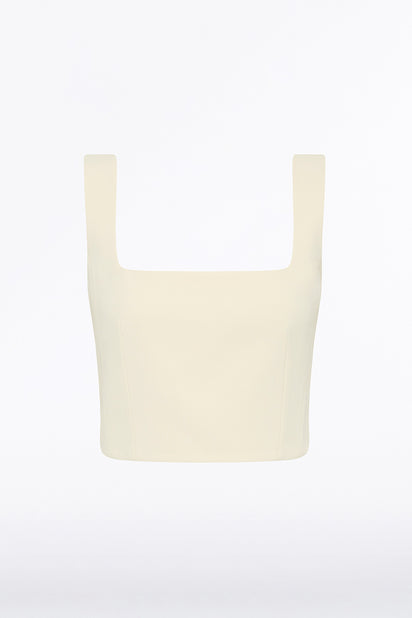 IVORY CREPE CROP TOP