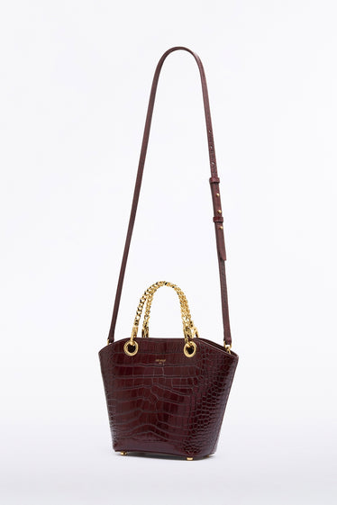 BURGUNDY MINI MILANO TOTE BAG