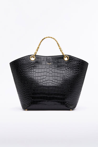 BLACK MEDIUM MILANO TOTE BAG