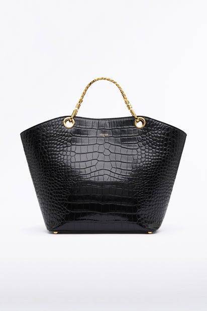 BLACK MEDIUM MILANO TOTE BAG