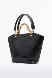 BLACK MEDIUM MILANO TOTE BAG