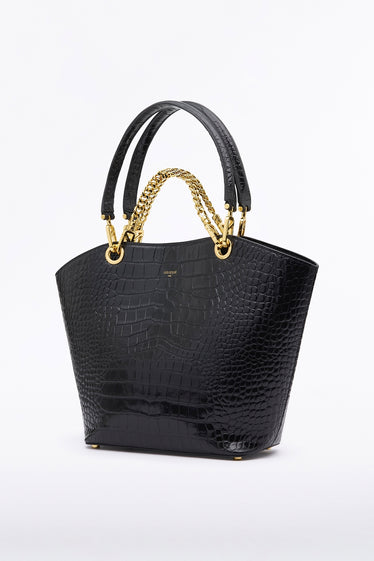 BLACK MEDIUM MILANO TOTE BAG