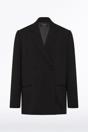 BLACK CREPE OVERSIZED JACKET