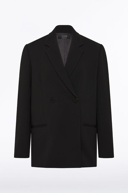 BLACK CREPE OVERSIZED JACKET