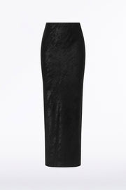 BLACK BURNISHED METALLIC BIAS SKIRT