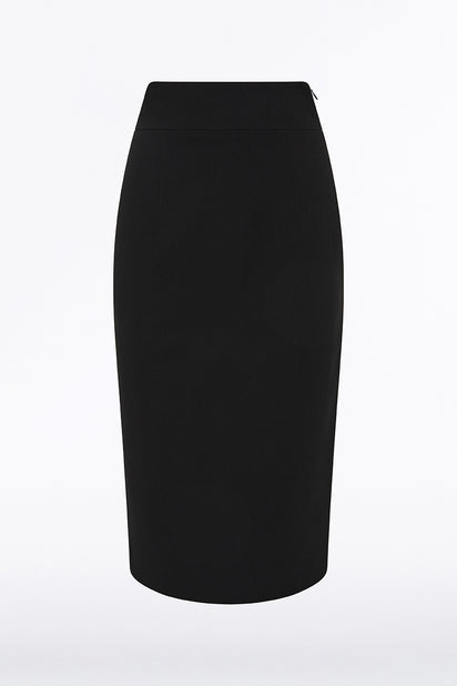 BLACK CREPE DINASTIA PENCIL SKIRT