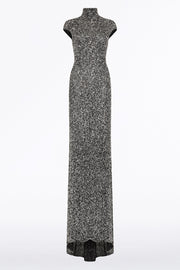 CHROME CRUSHED SEQUIN POLO GOWN