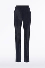 NAVY PINSTRIPE SLIM LEG PANT