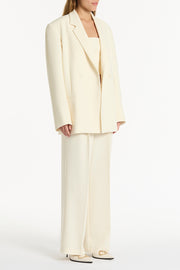 IVORY CREPE OVERSIZED JACKET