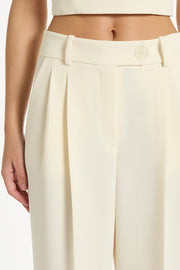 IVORY CREPE WIDE LEG PANT