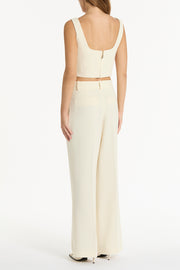IVORY CREPE WIDE LEG PANT