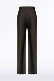 BLACK CHOCOLATE LUSTRE SATIN BIAS PANT