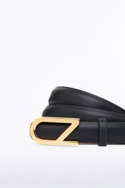 BLACK CZ THIN LOGO BELT