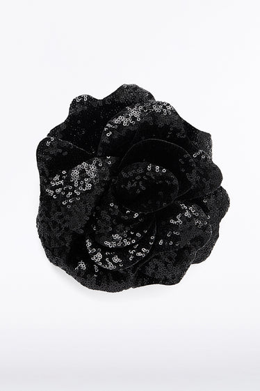 BLACK SEQUIN FIORE BROOCH