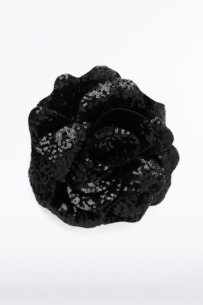 BLACK SEQUIN FIORE BROOCH