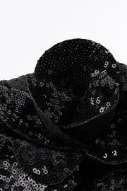 BLACK SEQUIN FIORE BROOCH