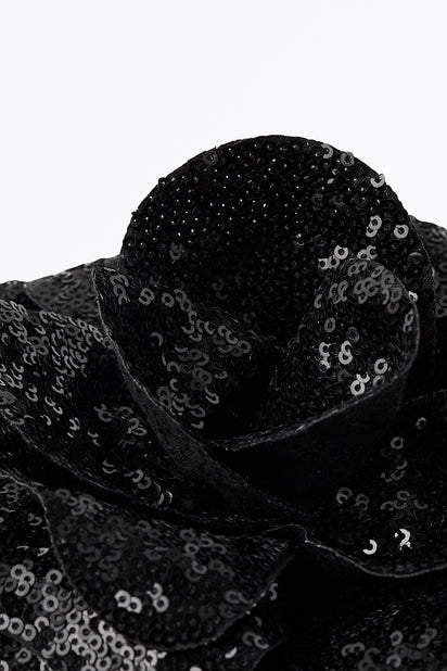 BLACK SEQUIN FIORE BROOCH